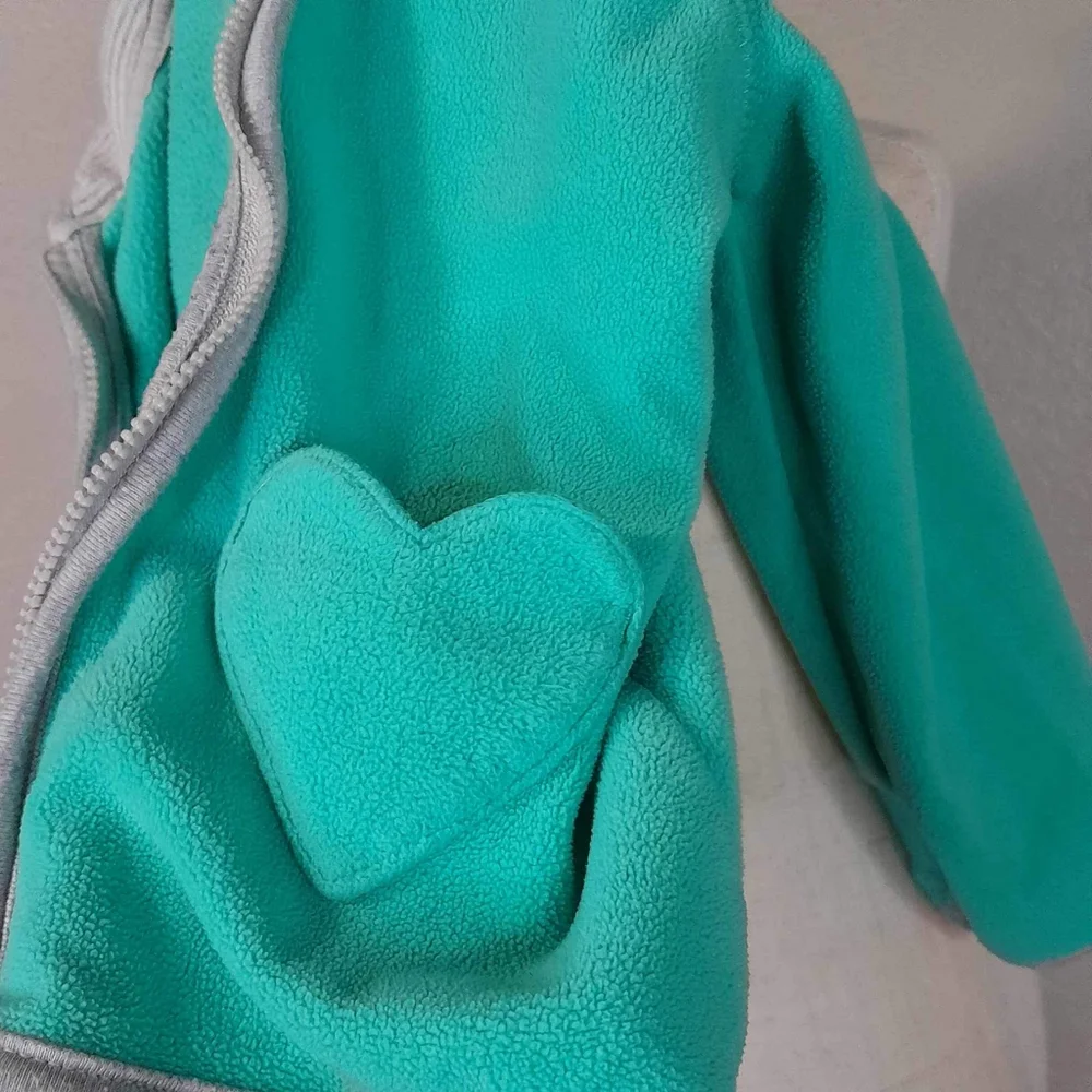 Carter’s Mint Green Soft Heart Pocket Hoodie Sweatshirt Jacket (24M)